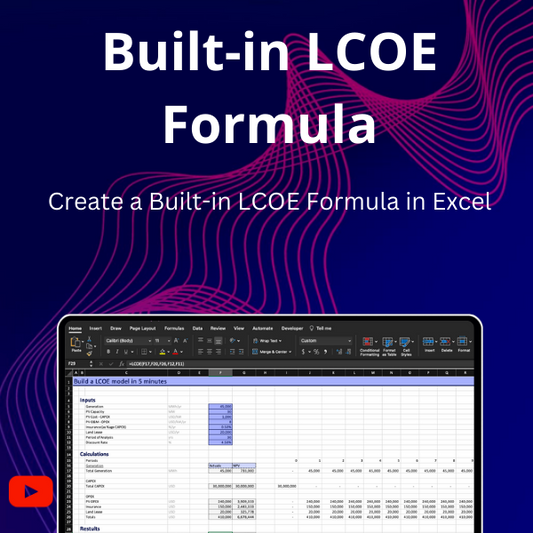 Create a Built-in LCOE Formula in Excel