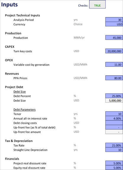 Renewable Energy Financial Model