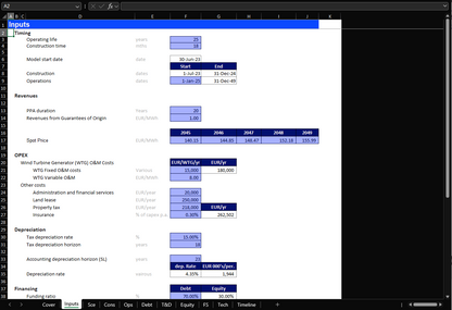 #2 - Real Case Financial Model Interview Exercise - Wind Farm in Spain